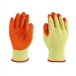10G Latex Coated Gloves- Yellow/Orange